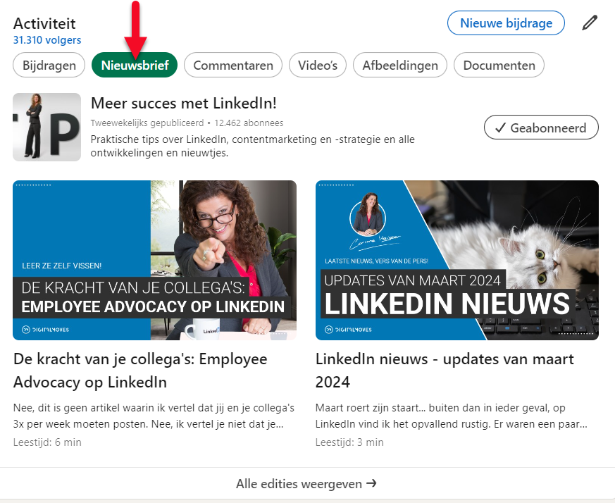 Hoe maak je je artikelen of nieuwsbrief op LinkedIn zichtbaar? LinkedIn expert en trainer Corinne Keijzer geeft uitleg.