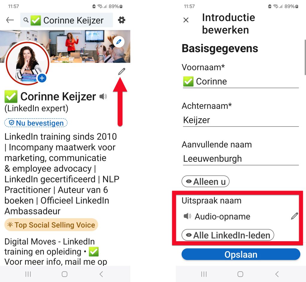 Hoe maak je een audio fragment op LinkedIn? LinkedIn expert en trainer Corinne Keijzer legt het je uit.