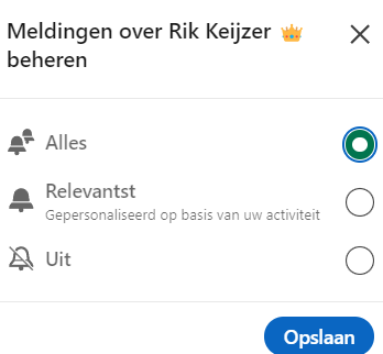 Met het aanklikken van het belletje in iemands LinkedInprofiel mis je niets meer.