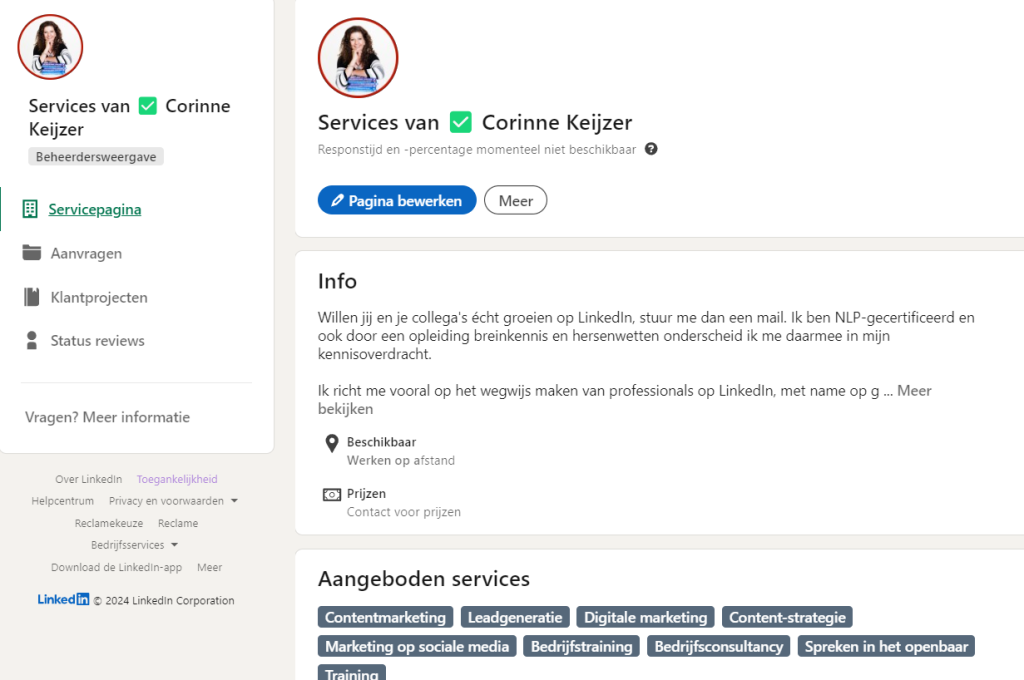 Hoe werken services op LinkedIn en waar vind je ze? LinkedIn expert en trainer Corinne Keijzer legt het je uit.